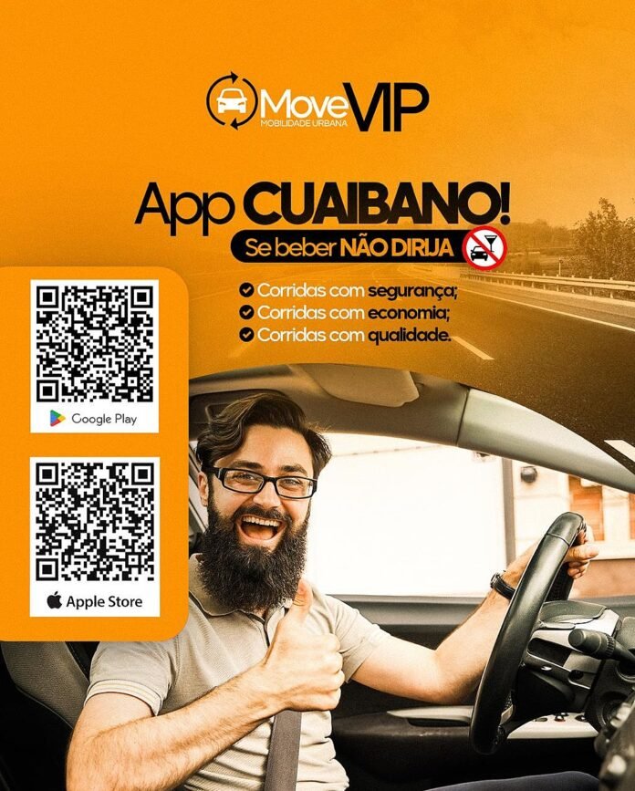 O Move VIP é um app brasileiro de transporte executivo, disponível no Android (Google Play) e IO Fonte: Instagram